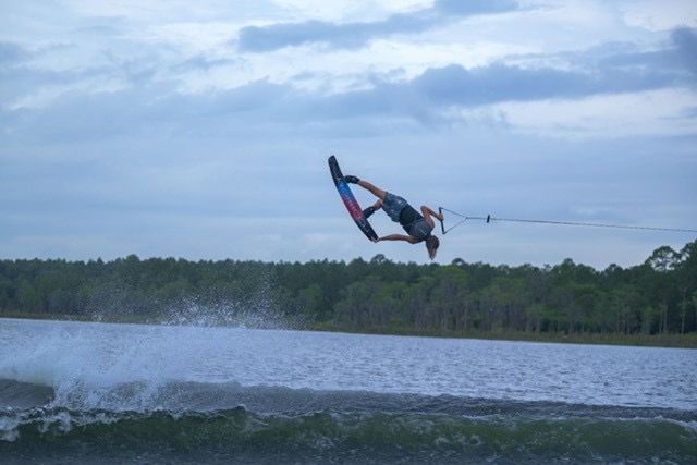 Water skiing on Lake Caroline.